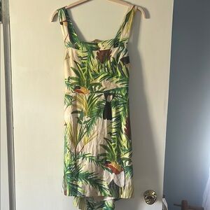 Tropical Print Sleeveless Dress